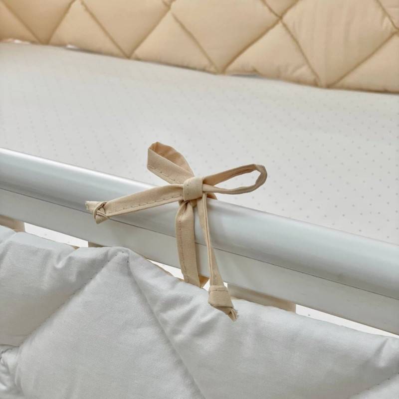 Постільна білизна Msonya Стьобаний бортик бежевий/білий