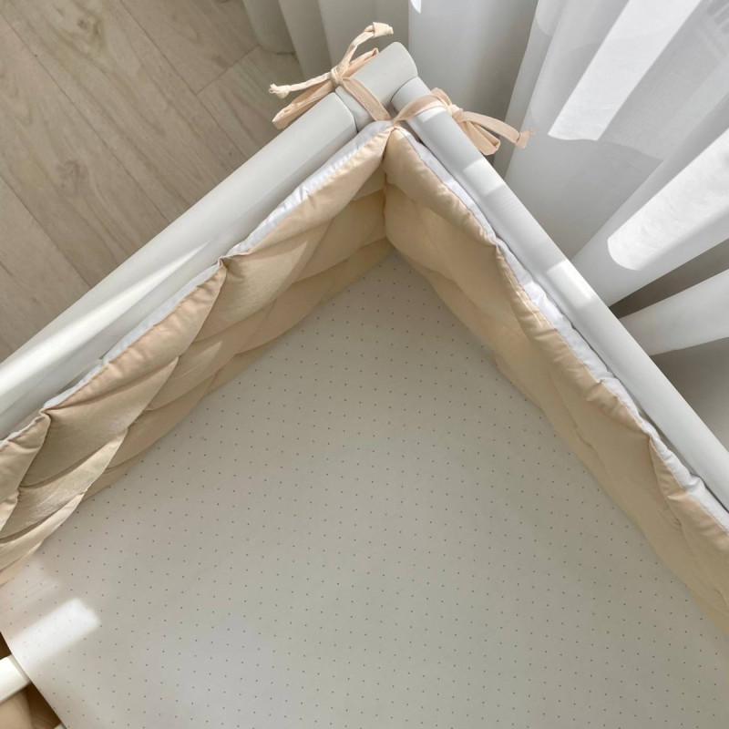 Постільна білизна Msonya Стьобаний бортик бежевий/білий