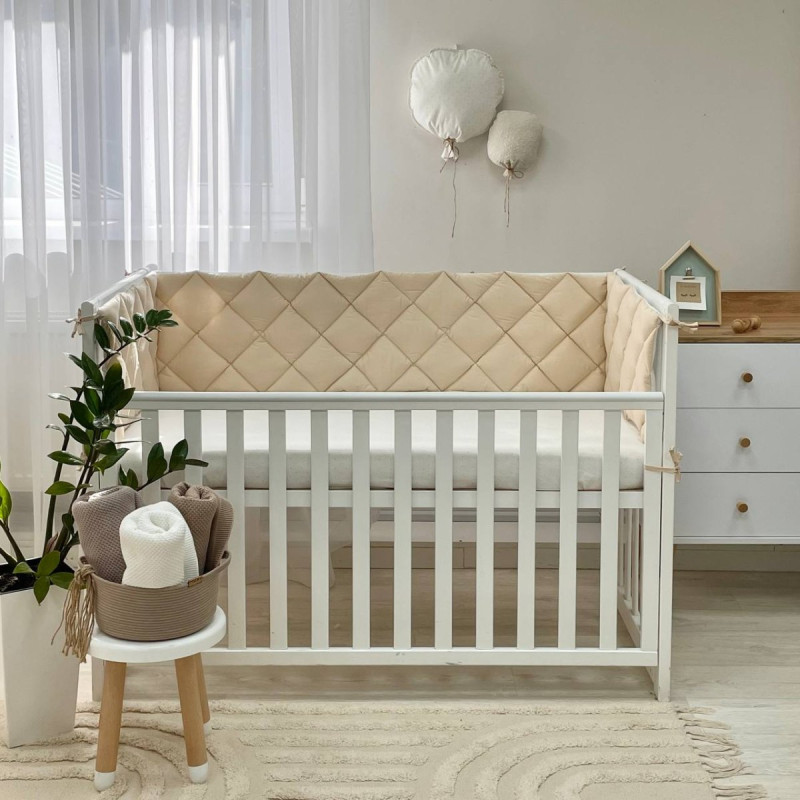 Постільна білизна Msonya Стьобаний бортик бежевий/білий