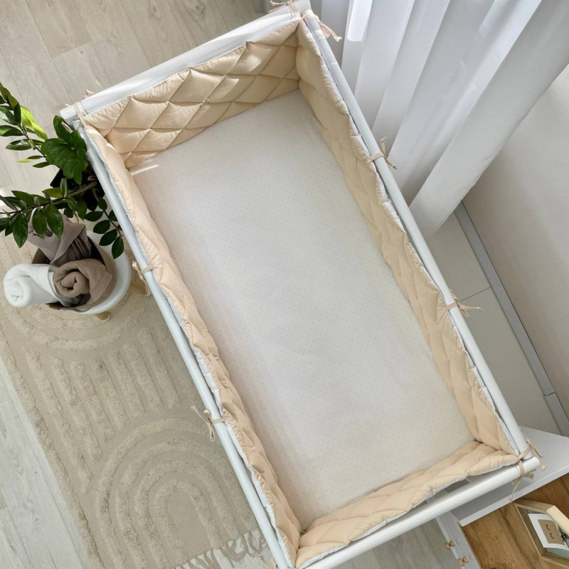 Постільна білизна Msonya Стьобаний бортик бежевий/білий