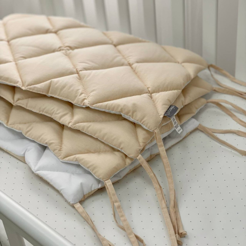 Постільна білизна Msonya Стьобаний бортик бежевий/білий