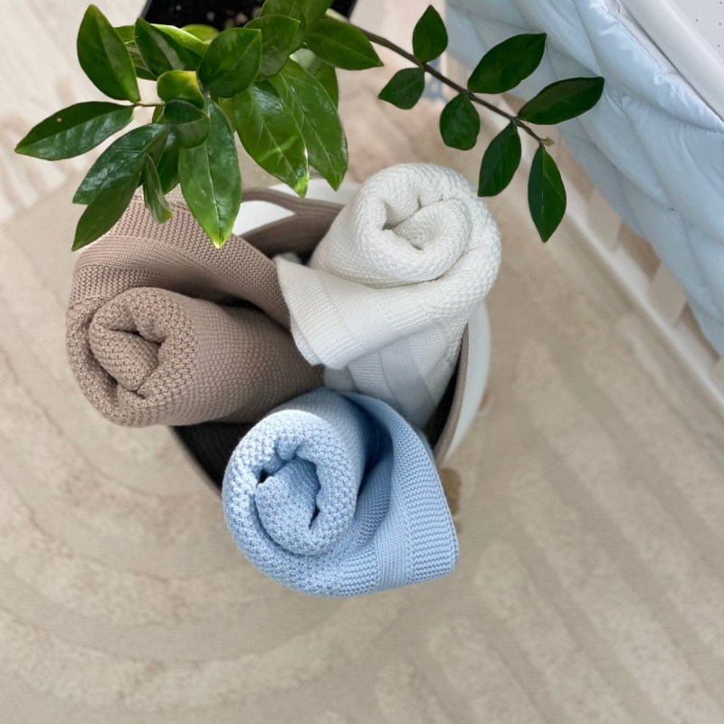 Постільна білизна Msonya Стьобаний бортик блакитний/білий