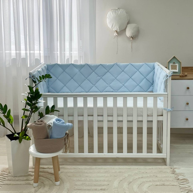 Постільна білизна Msonya Стьобаний бортик блакитний/білий