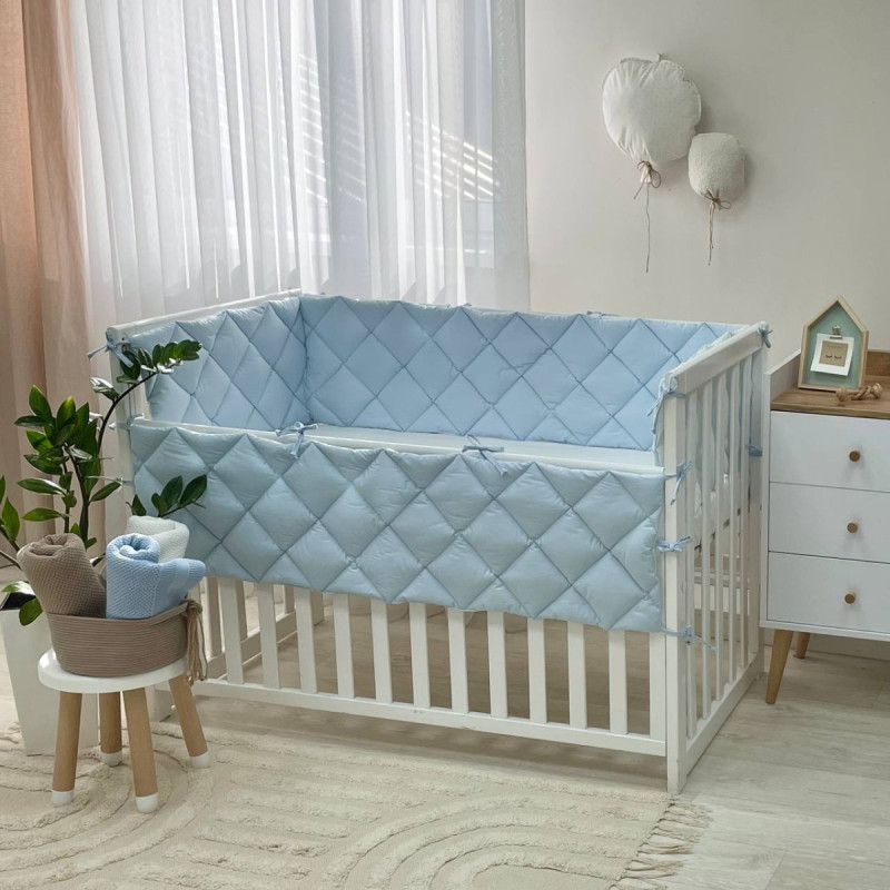 Постільна білизна Msonya Стьобаний бортик блакитний/білий