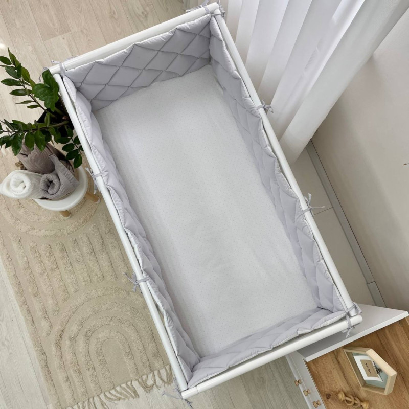 Постільна білизна Msonya Стьобаний бортик срібло/білий