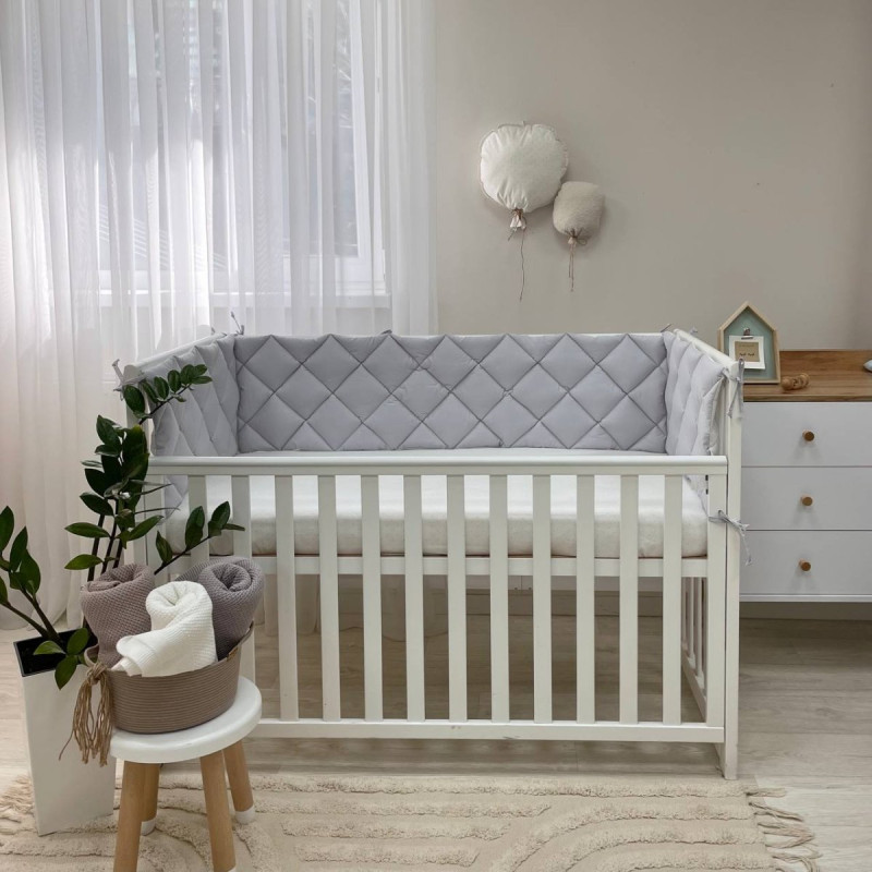 Постільна білизна Msonya Стьобаний бортик срібло/білий