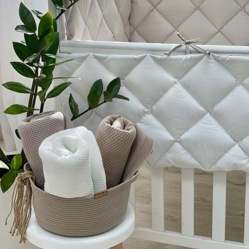 Постільна білизна Msonya Стьобаний бортик капучино/білий