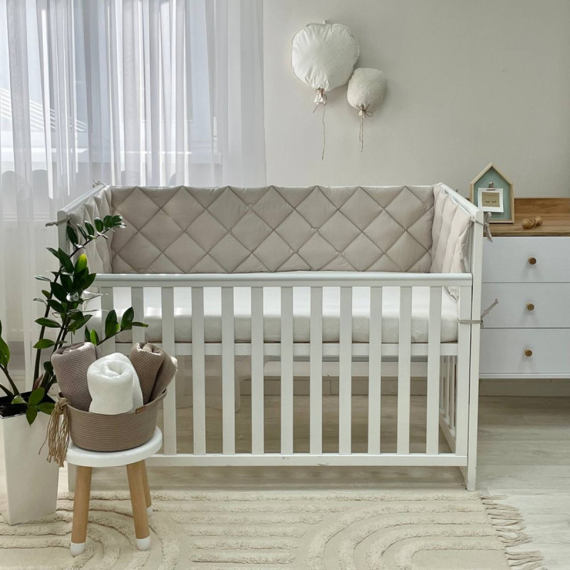 Постільна білизна Msonya Стьобаний бортик капучино/білий