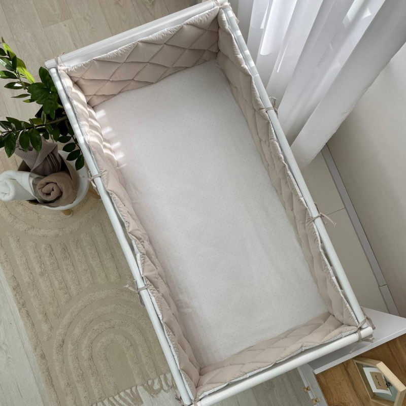 Постільна білизна Msonya Стьобаний бортик капучино/білий