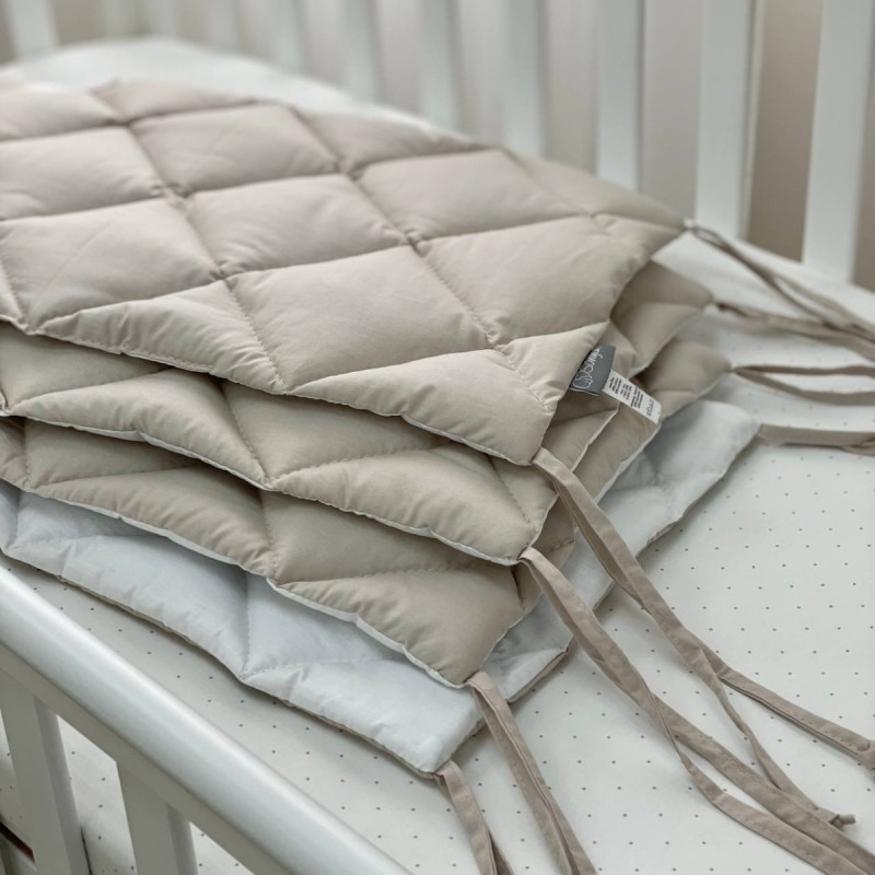 Постільна білизна Msonya Стьобаний бортик капучино/білий