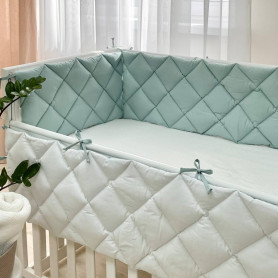 Постільна білизна Msonya Стьобаний бортик м'ята темна/білий