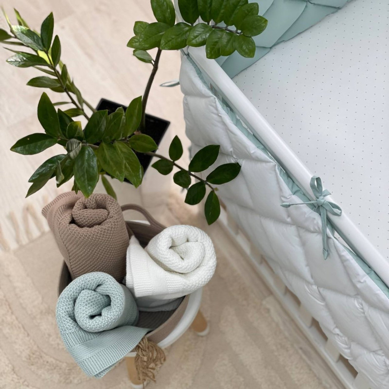 Постільна білизна Msonya Стьобаний бортик м'ята темна/білий