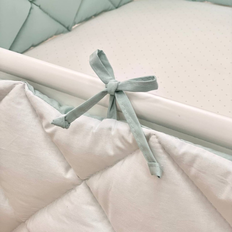 Постільна білизна Msonya Стьобаний бортик м'ята темна/білий