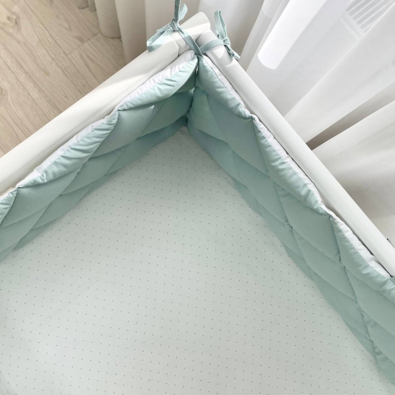 Постільна білизна Msonya Стьобаний бортик м'ята темна/білий