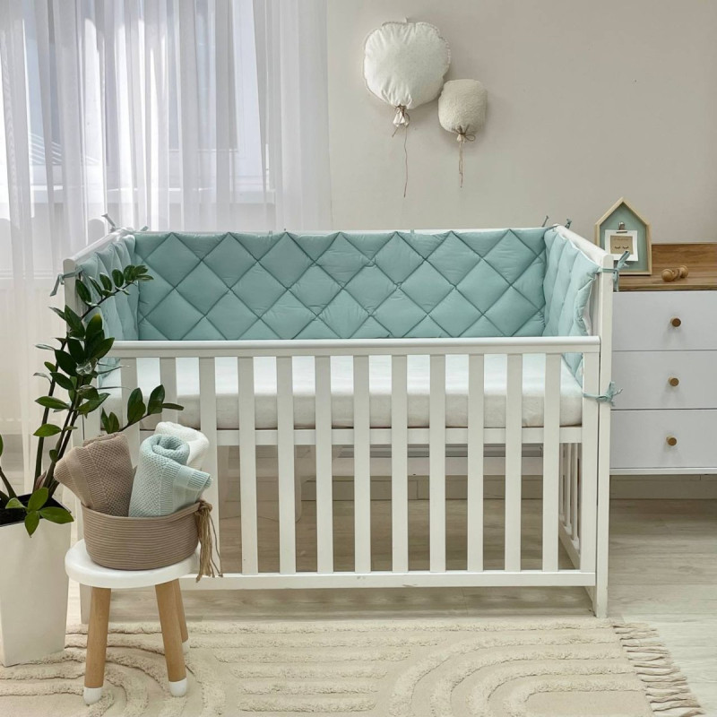 Постільна білизна Msonya Стьобаний бортик м'ята темна/білий