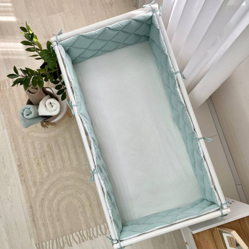 Постільна білизна Msonya Стьобаний бортик м'ята темна/білий