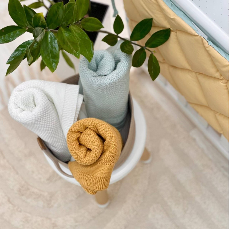 Постільна білизна Msonya Стьобаний бортик тм'ята/гірчиця