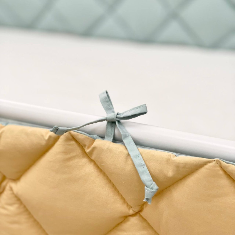 Постільна білизна Msonya Стьобаний бортик тм'ята/гірчиця