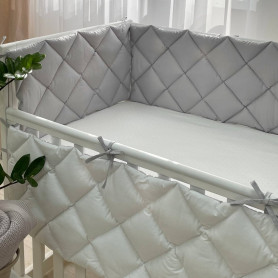Постільна білизна Msonya Стьобаний бортик сірий/білий