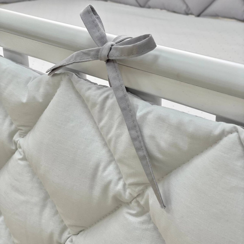 Постільна білизна Msonya Стьобаний бортик сірий/білий