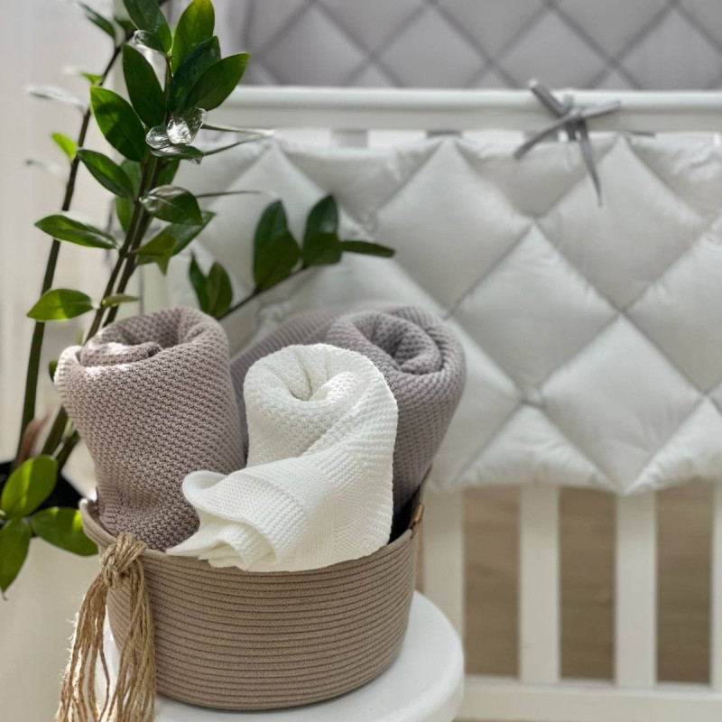 Постільна білизна Msonya Стьобаний бортик сірий/білий