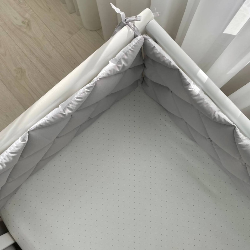 Постільна білизна Msonya Стьобаний бортик сірий/білий