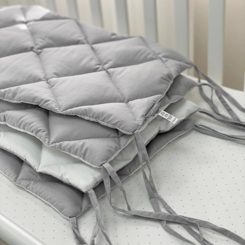 Постільна білизна Msonya Стьобаний бортик сірий/білий