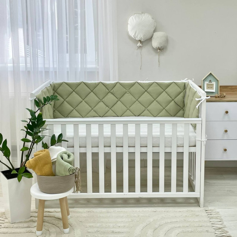 Постільна білизна Msonya Стьобаний бортик олива/білий