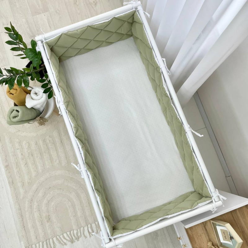 Постільна білизна Msonya Стьобаний бортик олива/білий