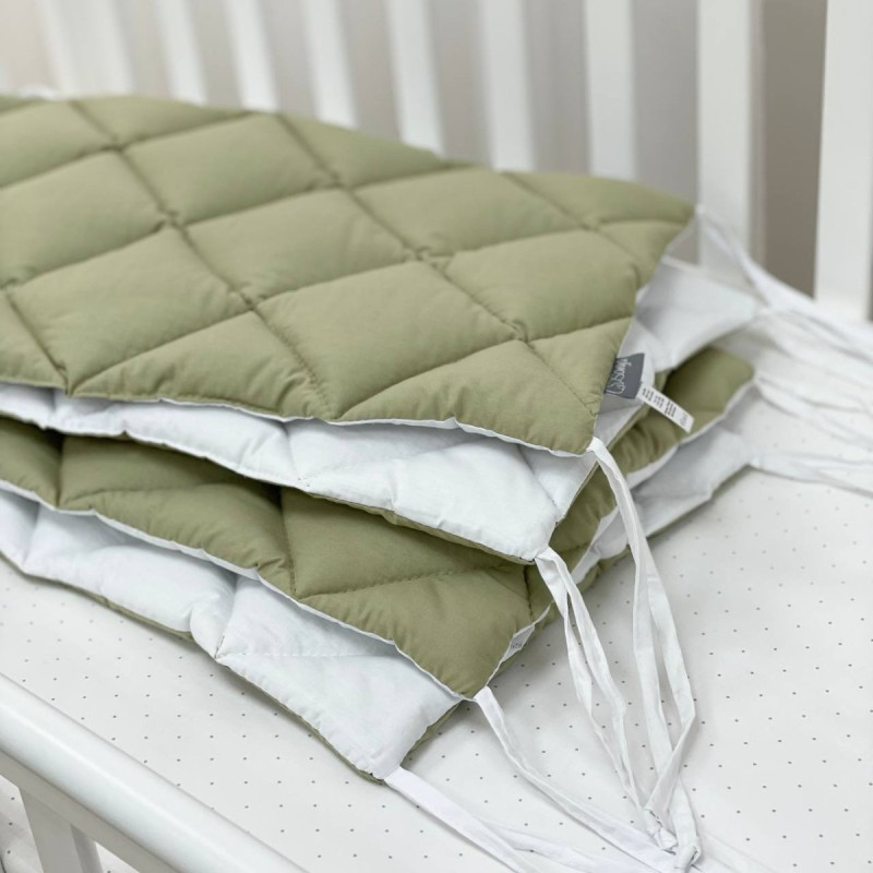 Постільна білизна Msonya Стьобаний бортик олива/білий