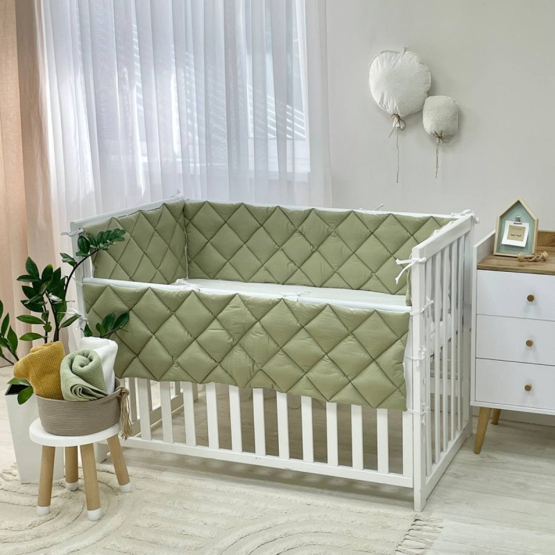 Постільна білизна Msonya Стьобаний бортик олива/білий