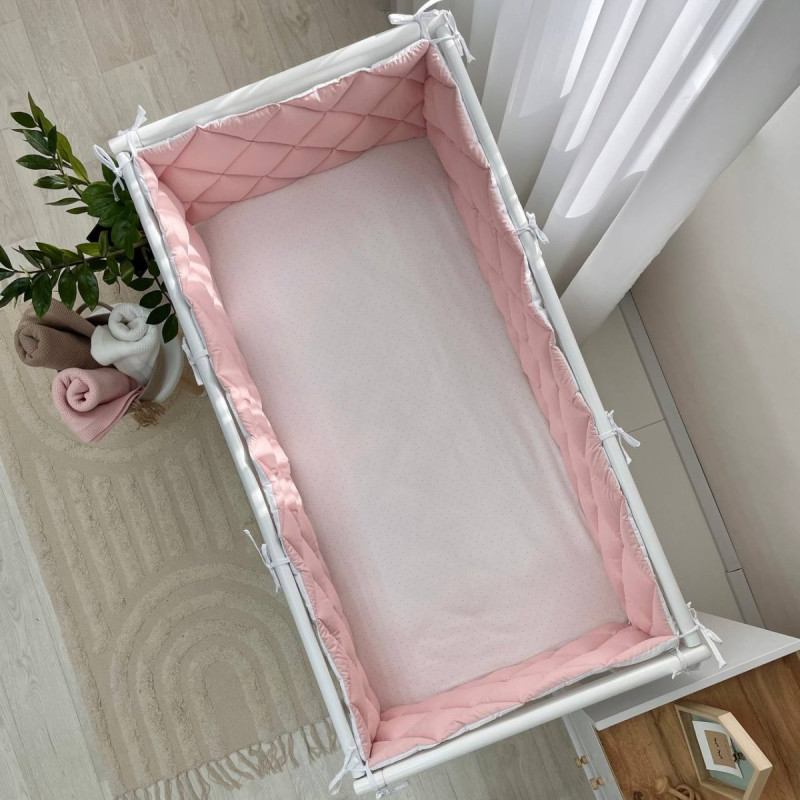 Постільна білизна Msonya Стьобаний бортик пудра/білий