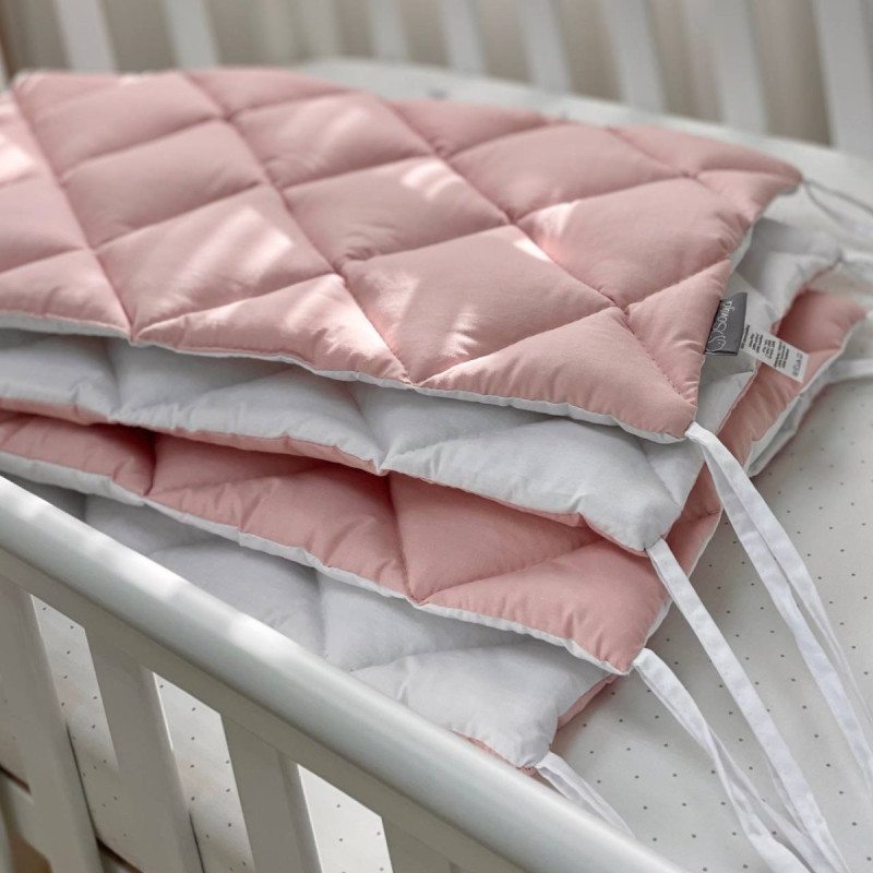 Постільна білизна Msonya Стьобаний бортик пудра/білий