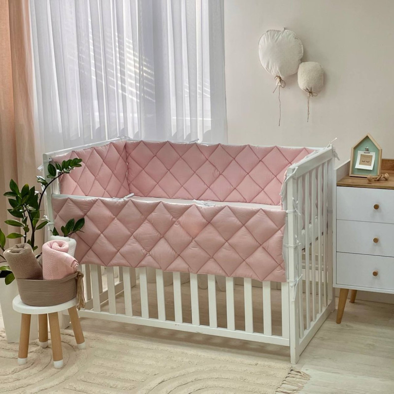 Постільна білизна Msonya Стьобаний бортик пудра/білий