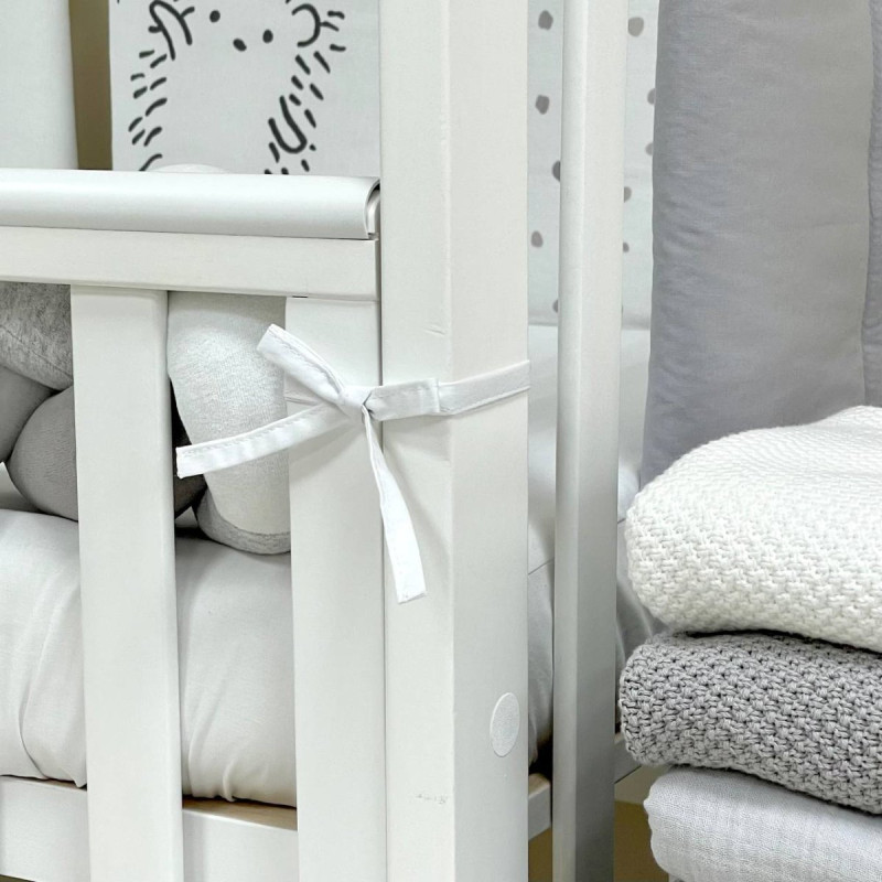 Постільна білизна Msonya Бортик у ліжко подушки на липучках унісекс сірий Стандарт 60х120