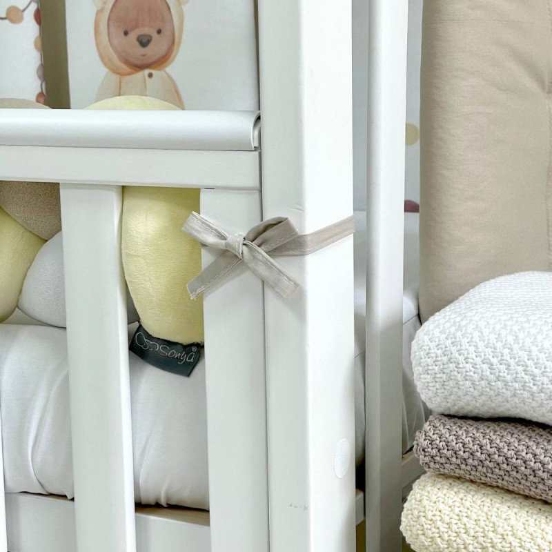 Постільна білизна Msonya Бортик у ліжко подушки на липучках унісекс бежевий Стандарт 60х120