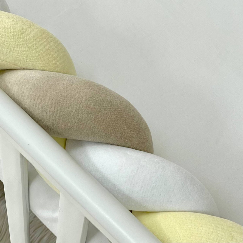 Постільна білизна Msonya Бортик у ліжко подушки на липучках унісекс бежевий Стандарт 60х120