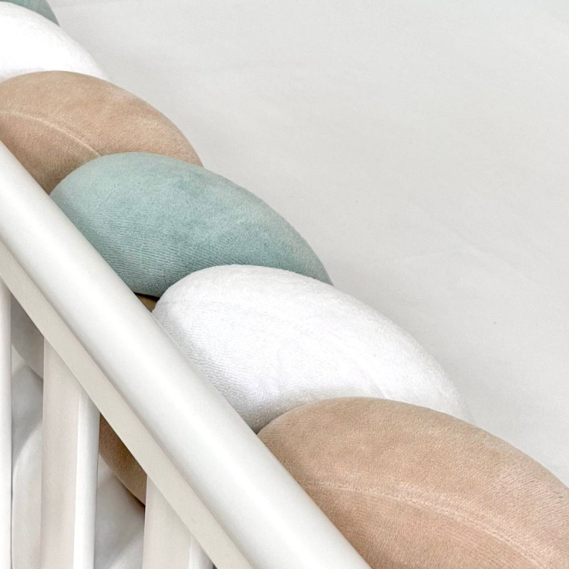 Постільна білизна Msonya Бортик у ліжко подушки на липучках унісекс мята Стандарт 60х120