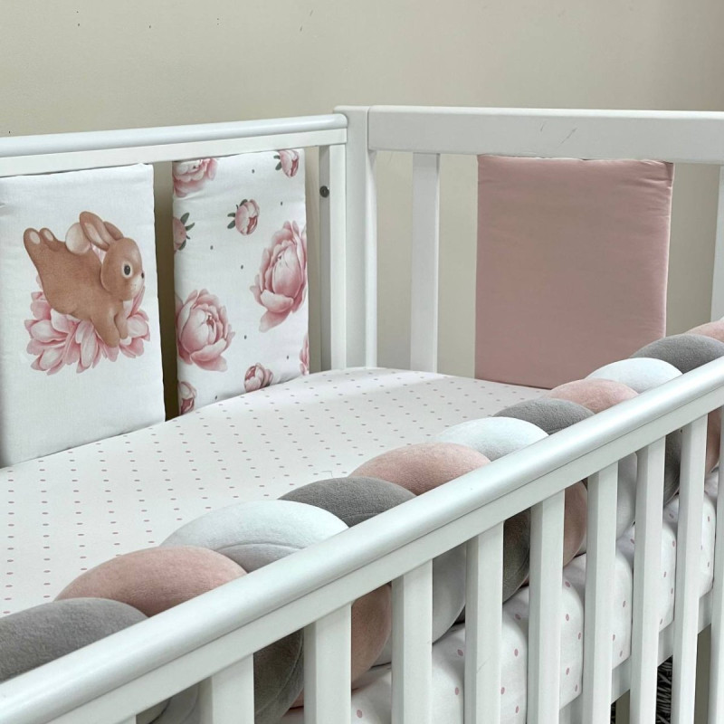 Постільна білизна Msonya Бортик у ліжко подушки на липучках дівчина пудра Стандарт 60х120