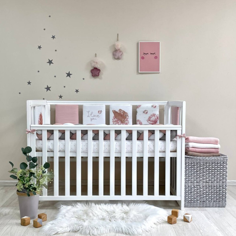 Постільна білизна Msonya Бортик у ліжко подушки на липучках дівчина пудра Стандарт 60х120