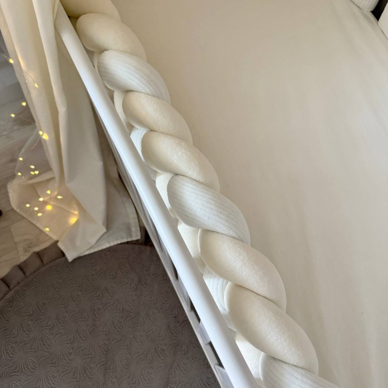 Постільна білизна Msonya Бортик у ліжко подушки на липучках унісекс молочний Стандарт 60х120