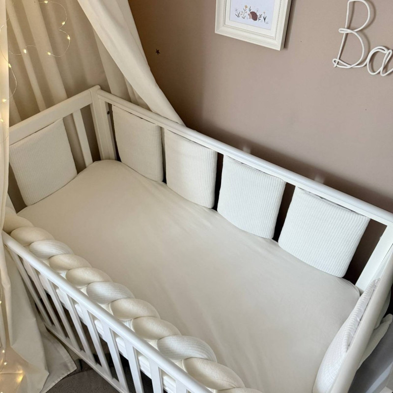 Постільна білизна Msonya Бортик у ліжко подушки на липучках унісекс молочний Стандарт 60х120