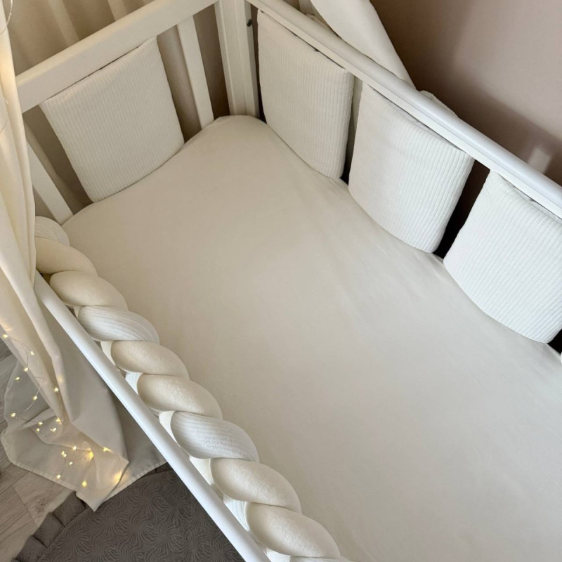 Постільна білизна Msonya Бортик у ліжко подушки на липучках унісекс молочний Стандарт 60х120