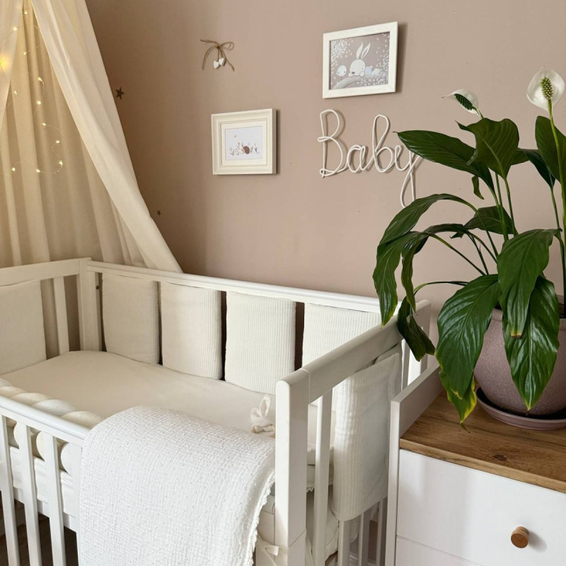 Постільна білизна Msonya Бортик у ліжко подушки на липучках унісекс молочний Стандарт 60х120