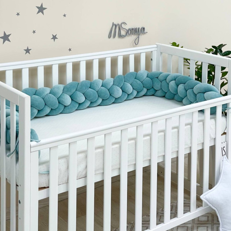 Постільна білизна Msonya Бортик у ліжко Бортик-коса унісекс мята Стандарт/Овал