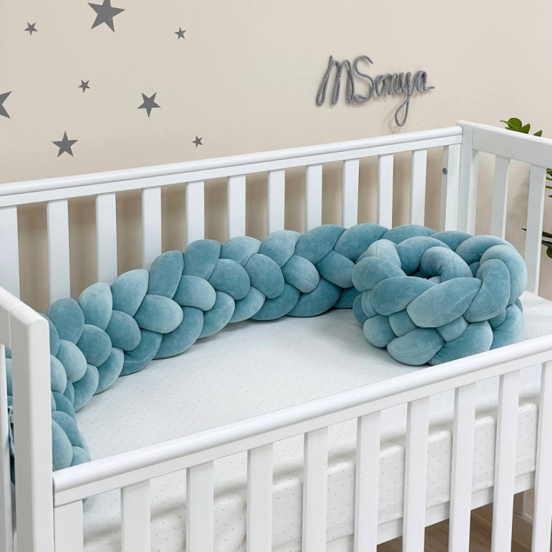 Постільна білизна Msonya Бортик у ліжко Бортик-коса унісекс мята Стандарт/Овал