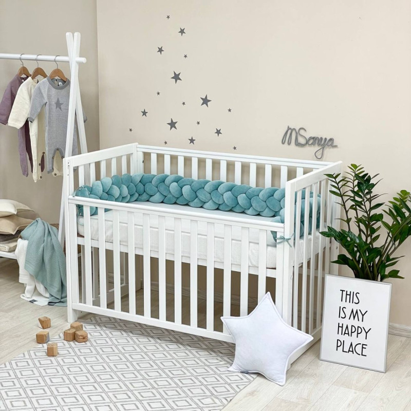 Постільна білизна Msonya Бортик у ліжко Бортик-коса унісекс мята Стандарт/Овал