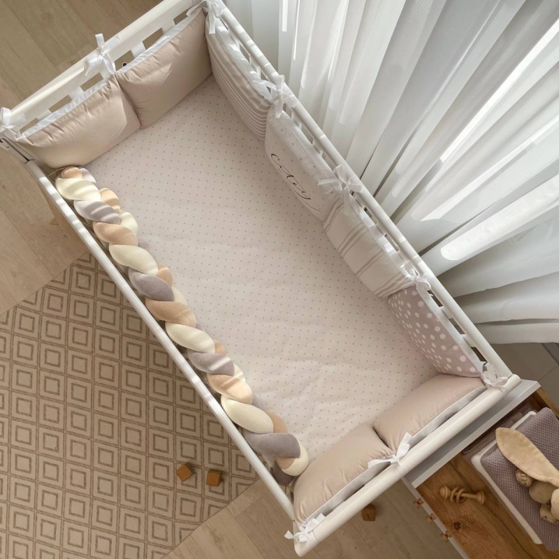 Постільна білизна Msonya Бортик у ліжко Подушки і Бортик-коса унісекс бежевий стандарт, овал 60х120, 70х120 0739112