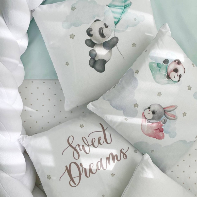 Постільна білизна Msonya Бортик у ліжко Подушки і Бортик-коса унісекс мята стандарт, овал 60х120, 70х120 0739113