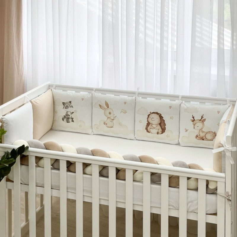 Постільна білизна Msonya Бортик у ліжко Подушки і Бортик-коса унісекс бежевий стандарт, овал 60х120, 70х120 0739118